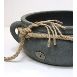 Misa betonowa / gliniana z ozdobnym sznurem Grafit